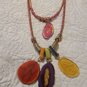 Chico's Multicolor Geode Necklace